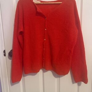Sezane Vibrant Red Gaspard Cardigan